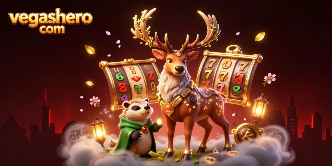 Play exciting slots at vegashero com with captivating characters and golden-themed decorations.