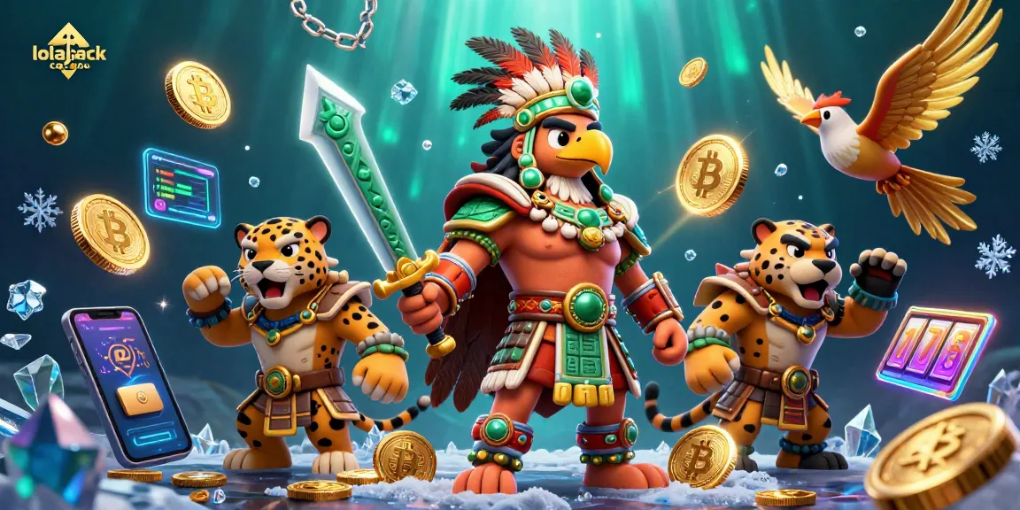 Experience the thrill of lolajack casino with vibrant gameplay featuring 3D characters and crypto elements.