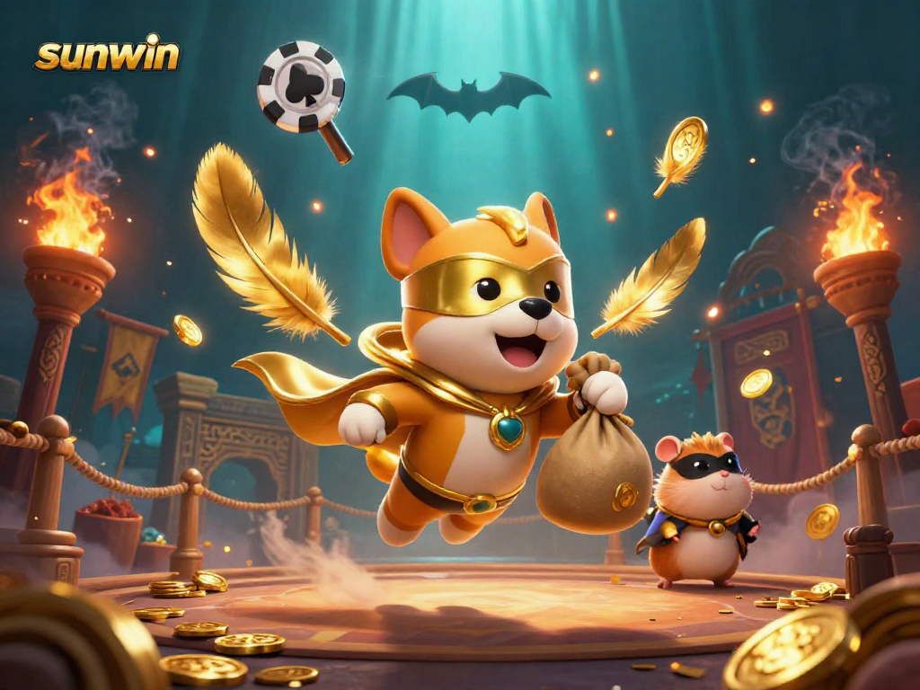 Engage in thrilling adventures at Sunwin, where the superhero dog and hamster deliver golden jackpots amidst exciting casino elements.